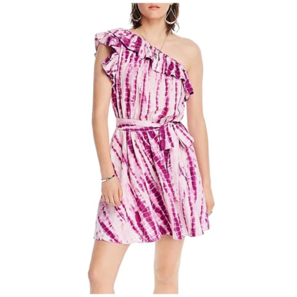 (NWT) LINI Ruffled Tie-Dye Mini Dress Large
